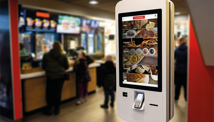 SelfService kiosk in a quick service restaurant