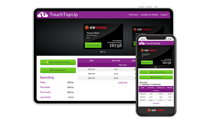 TouchTopUP on tablet and mobile